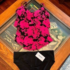 2pc Tankini NEW Fullfittall Pants 20 Top used Aqua Green XL Pink Black
